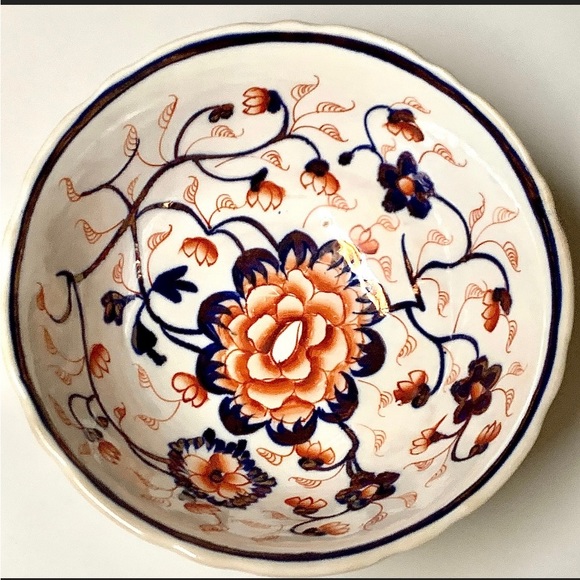 Rare Unmarked Unrecorded Pattern Gaudy Welsh Scalloped Floral Pedestal Bowl - Picture 4 of 9